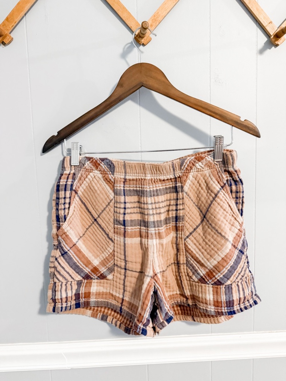 Aerie Plaid Gauze Shorts